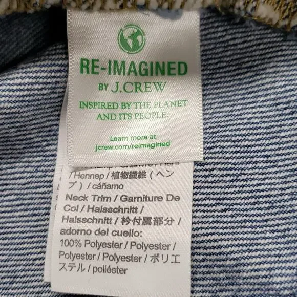 Crewcuts J. Crew Girls' Denim Chore Jacket Sherpa Trim Large 10/11 Barn Jacket - Picture 7 of 12